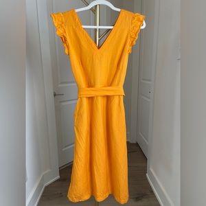 Loft | Bright Orange Midi Dress | Size 4